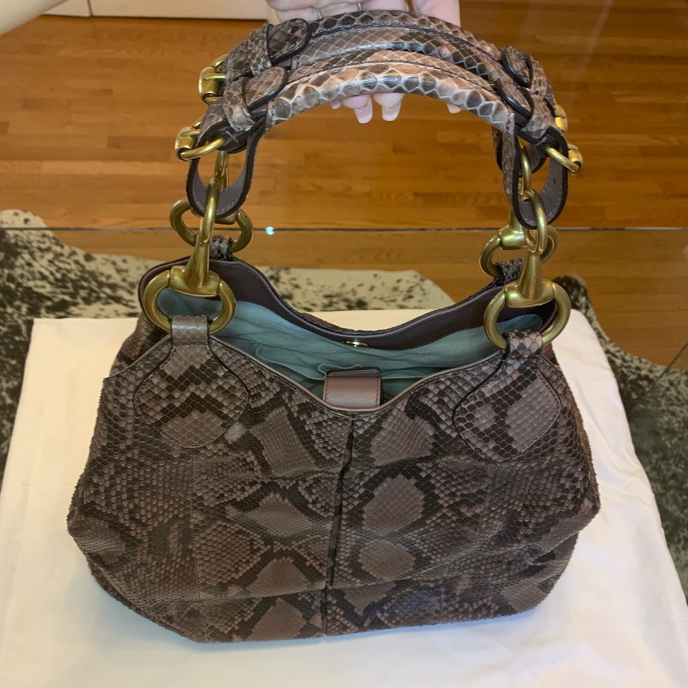 Gucci Python Soft Icon Horse Bit Tote *Rare* - image 4